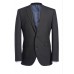 Dijon Charcoal Tailored Fit Three Piece Suit Jacket Black REGULAR UK52